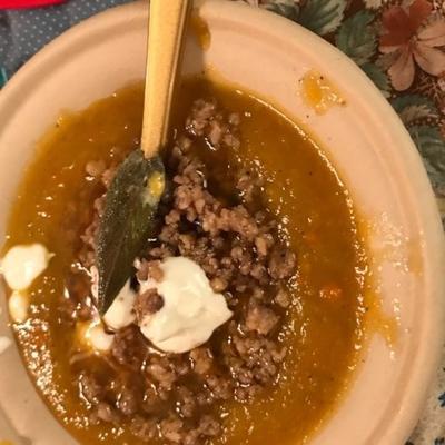 Butternut Squash Soup With Sage and Sausage